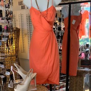 Banana republic brite orange spaghetti strap dress